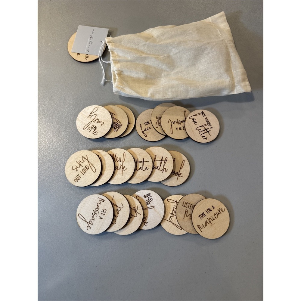NWT Joyfullbee Self Care 20 Self Care Tokens W/ Bag Gift Boho Coastal Minimal